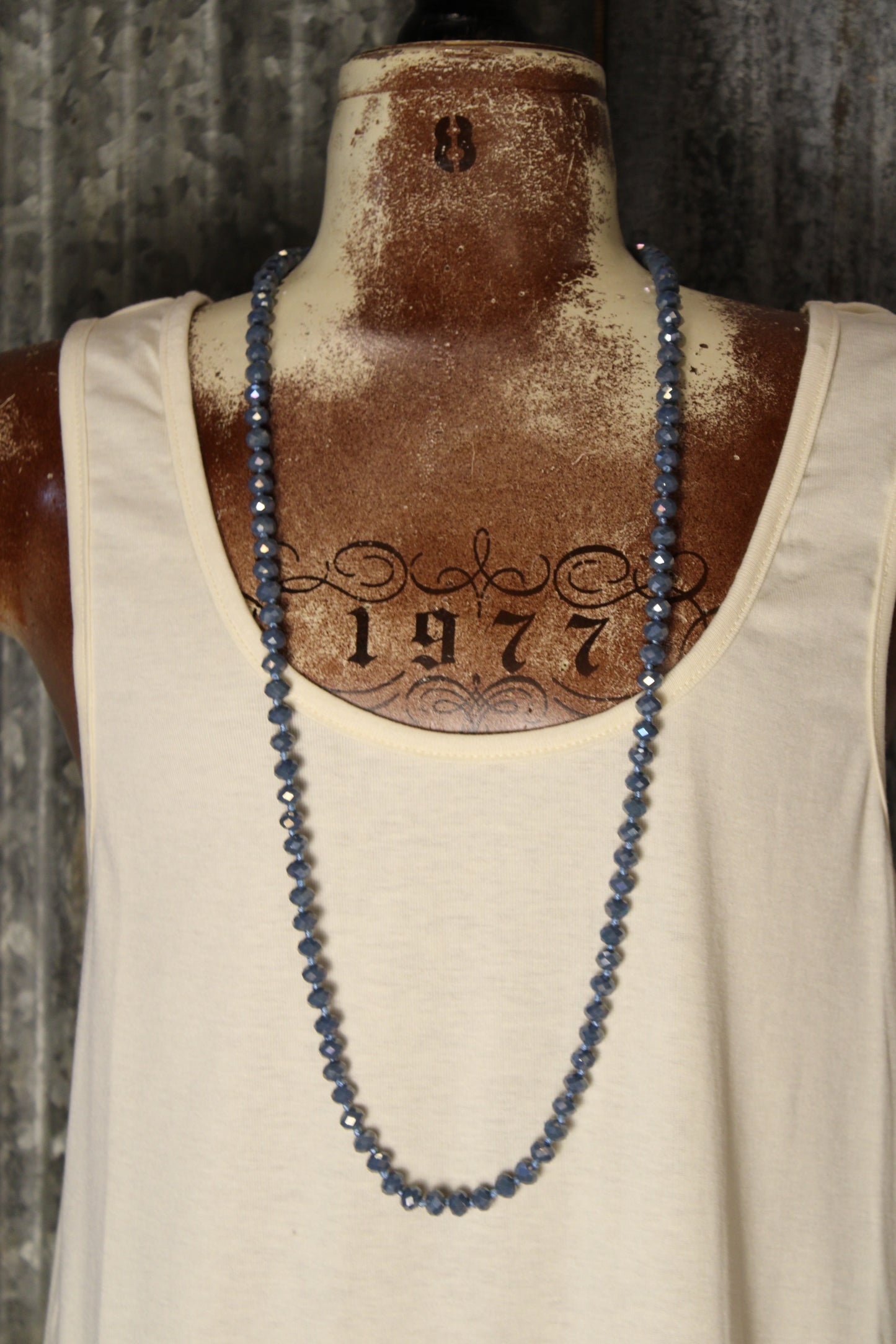 Sparkle And Shine Short Dusty Blue Necklace