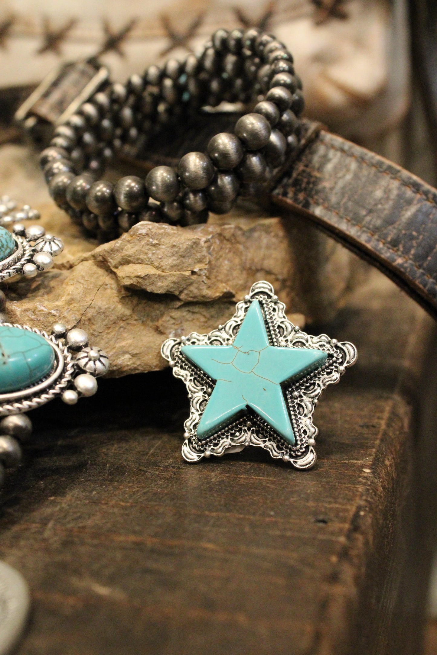 Lone Star Turquoise Adjustable Ring
