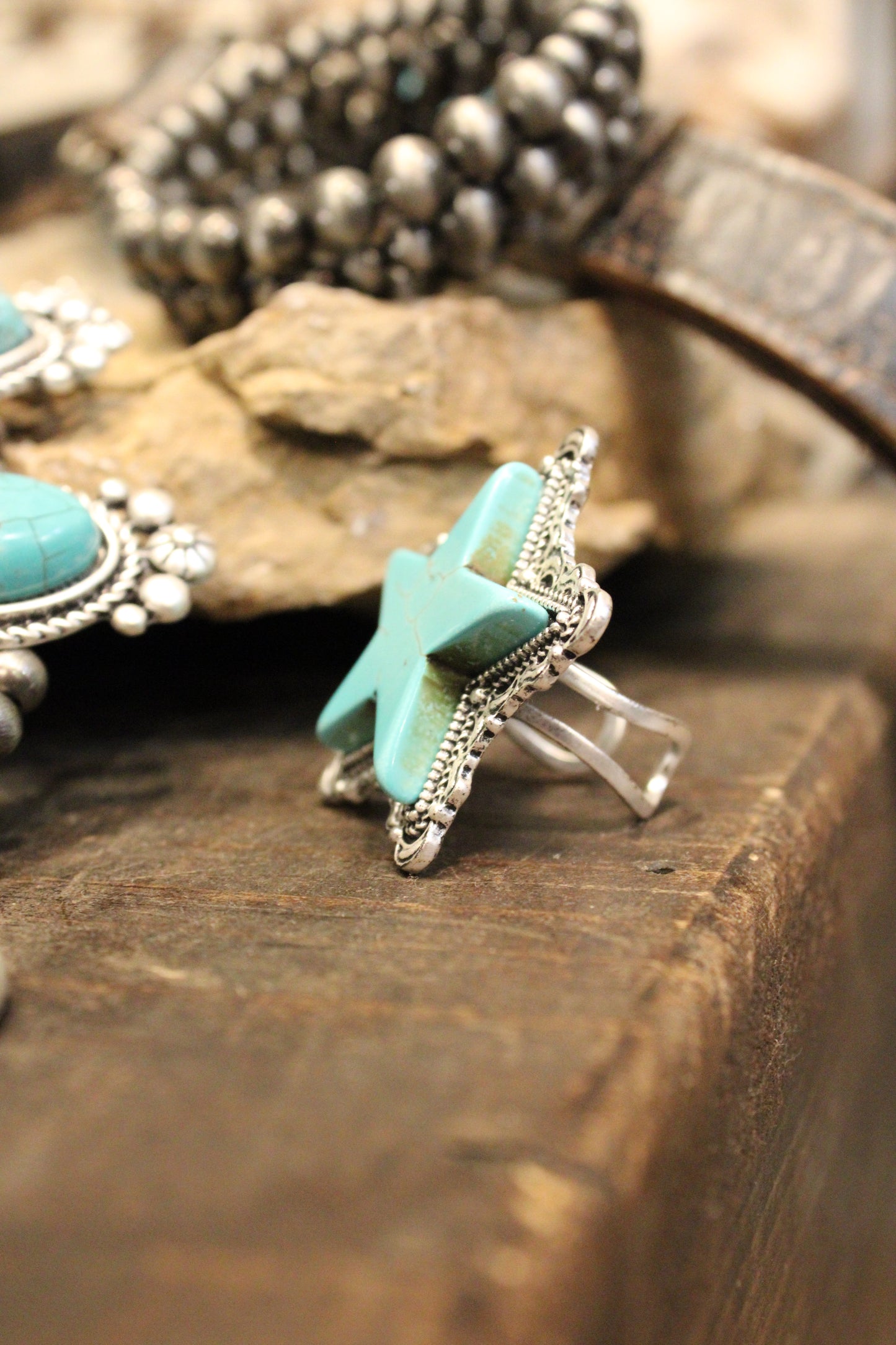 Lone Star Turquoise Adjustable Ring