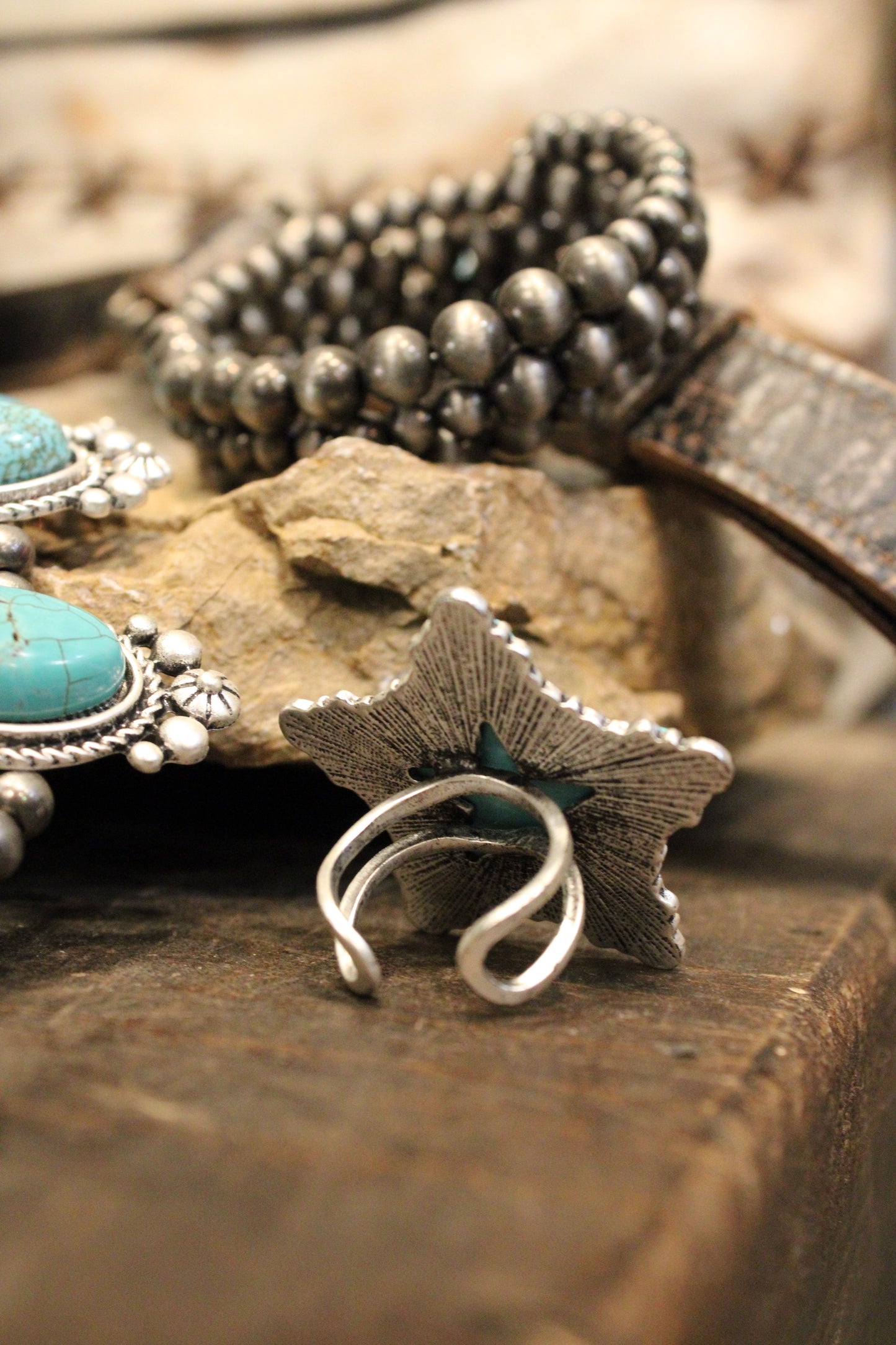 Lone Star Turquoise Adjustable Ring