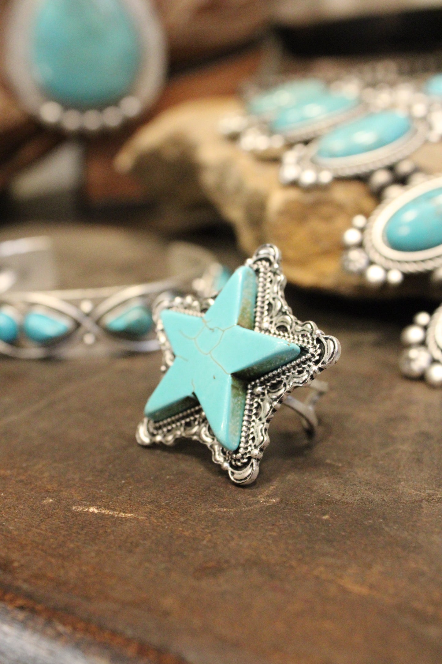 Lone Star Turquoise Adjustable Ring