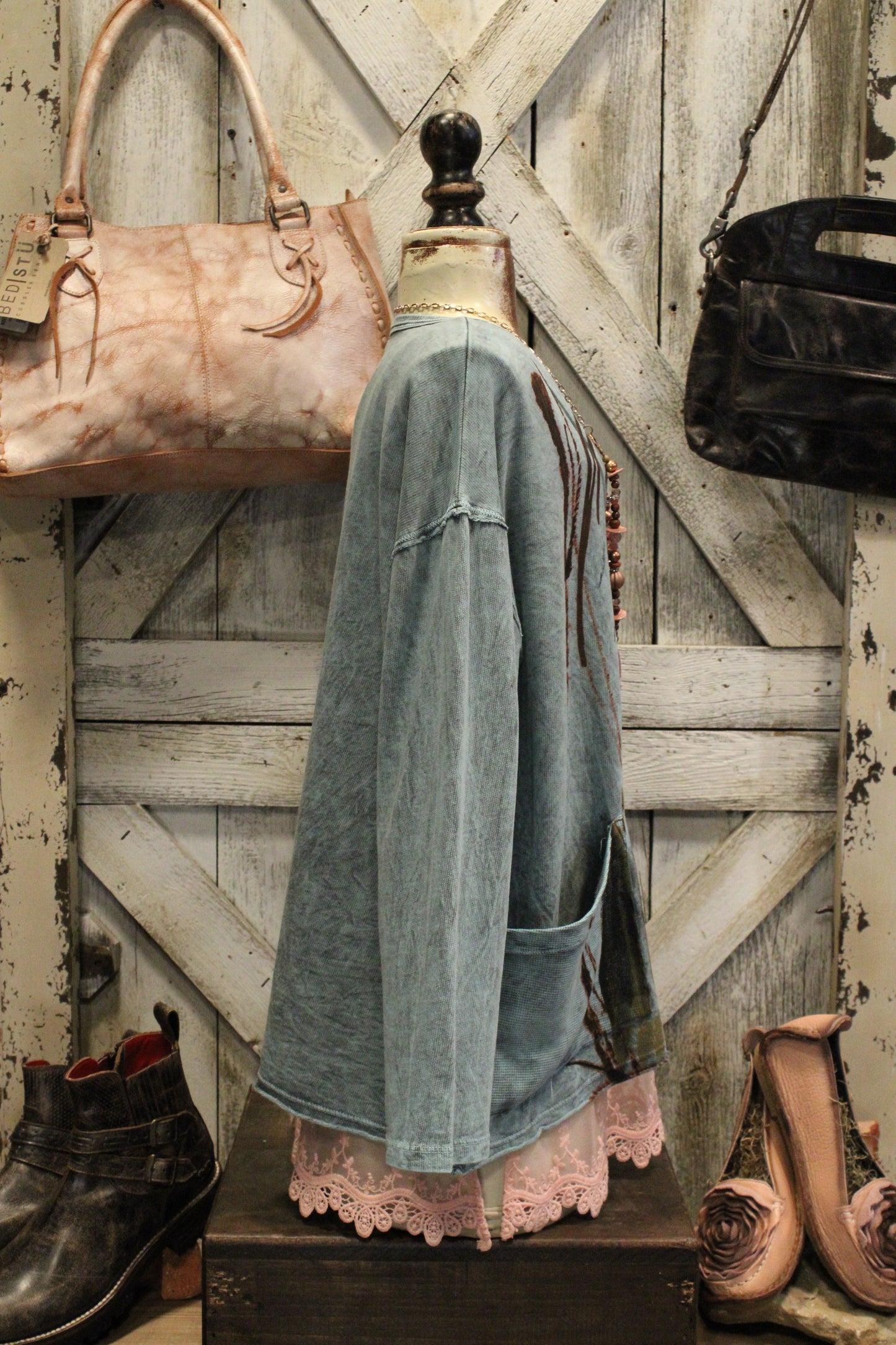 Artsy Teal Blossom Tunic