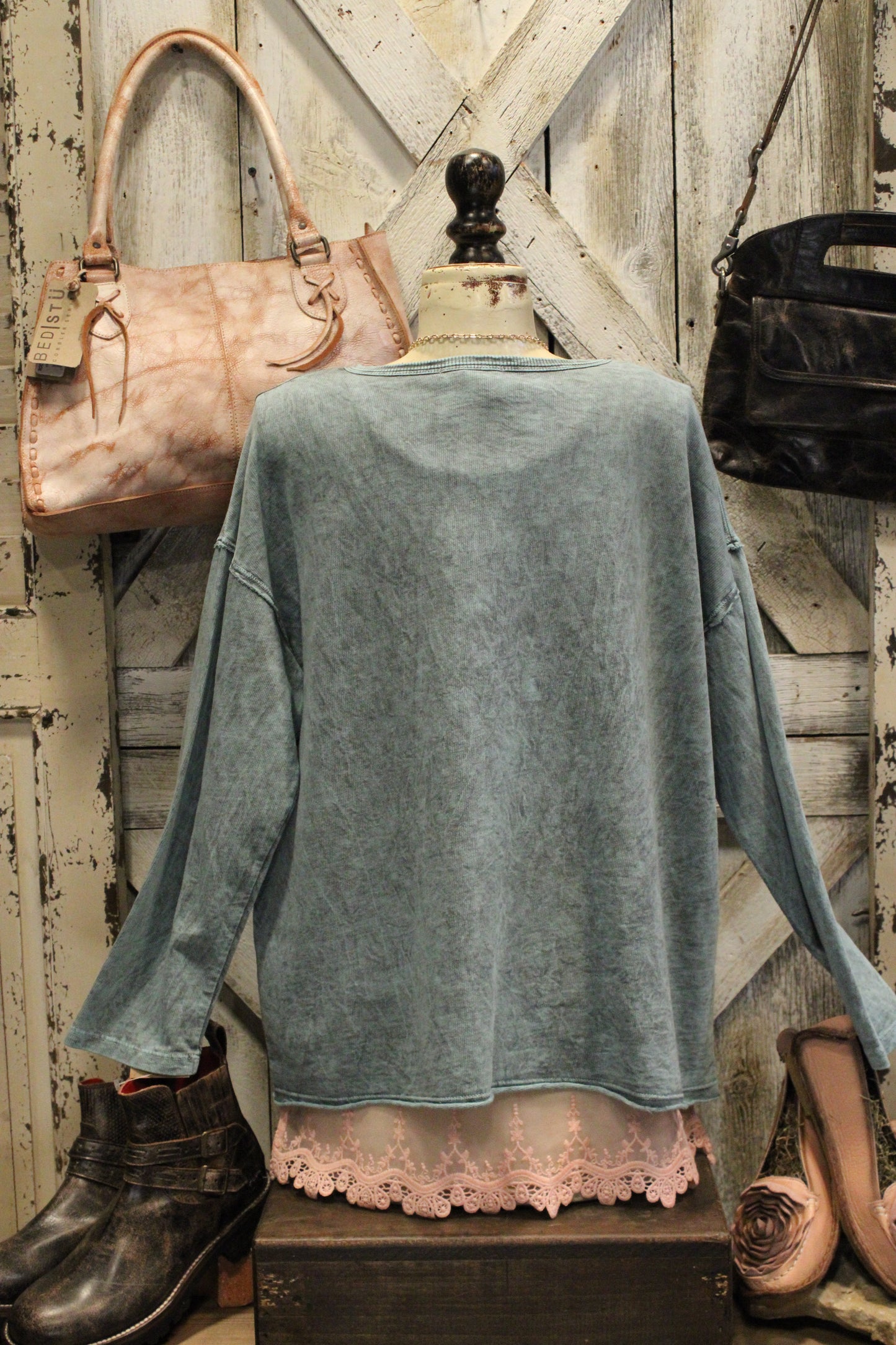Artsy Teal Blossom Tunic