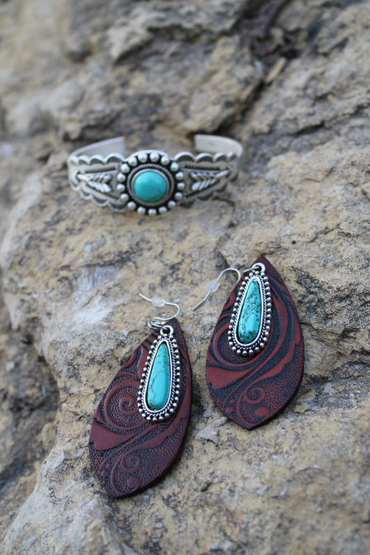 Silver and Sage Cuff Bracelet