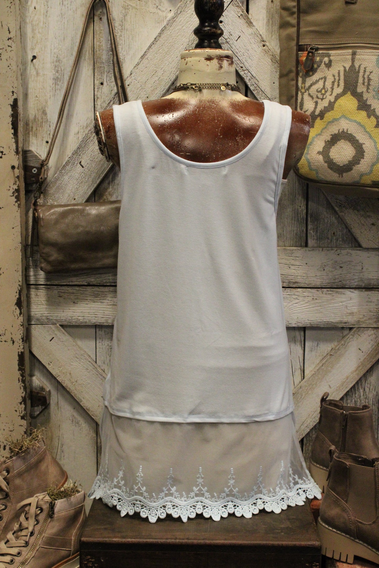 Skip Along Powder Blue Lace Tank