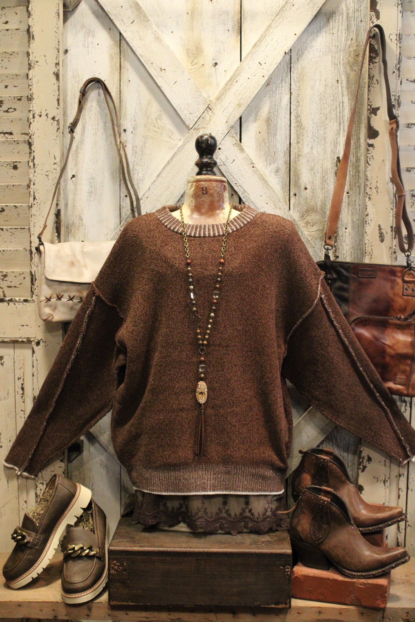 Woven Beauty Brown Sweater