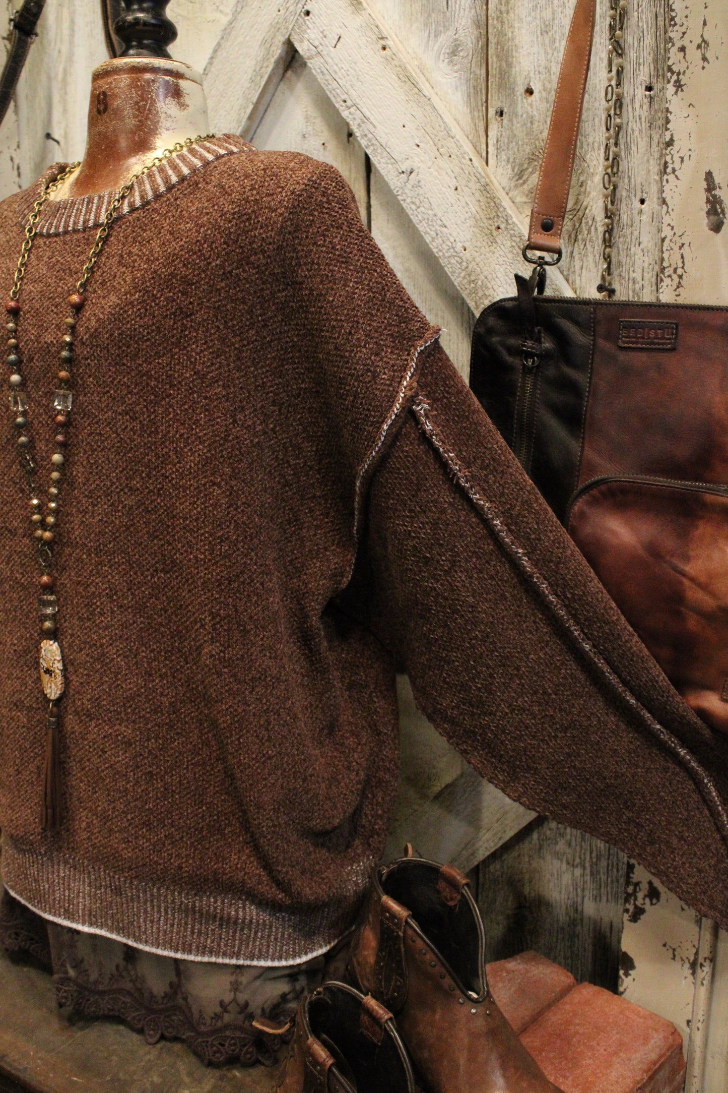 Woven Beauty Brown Sweater