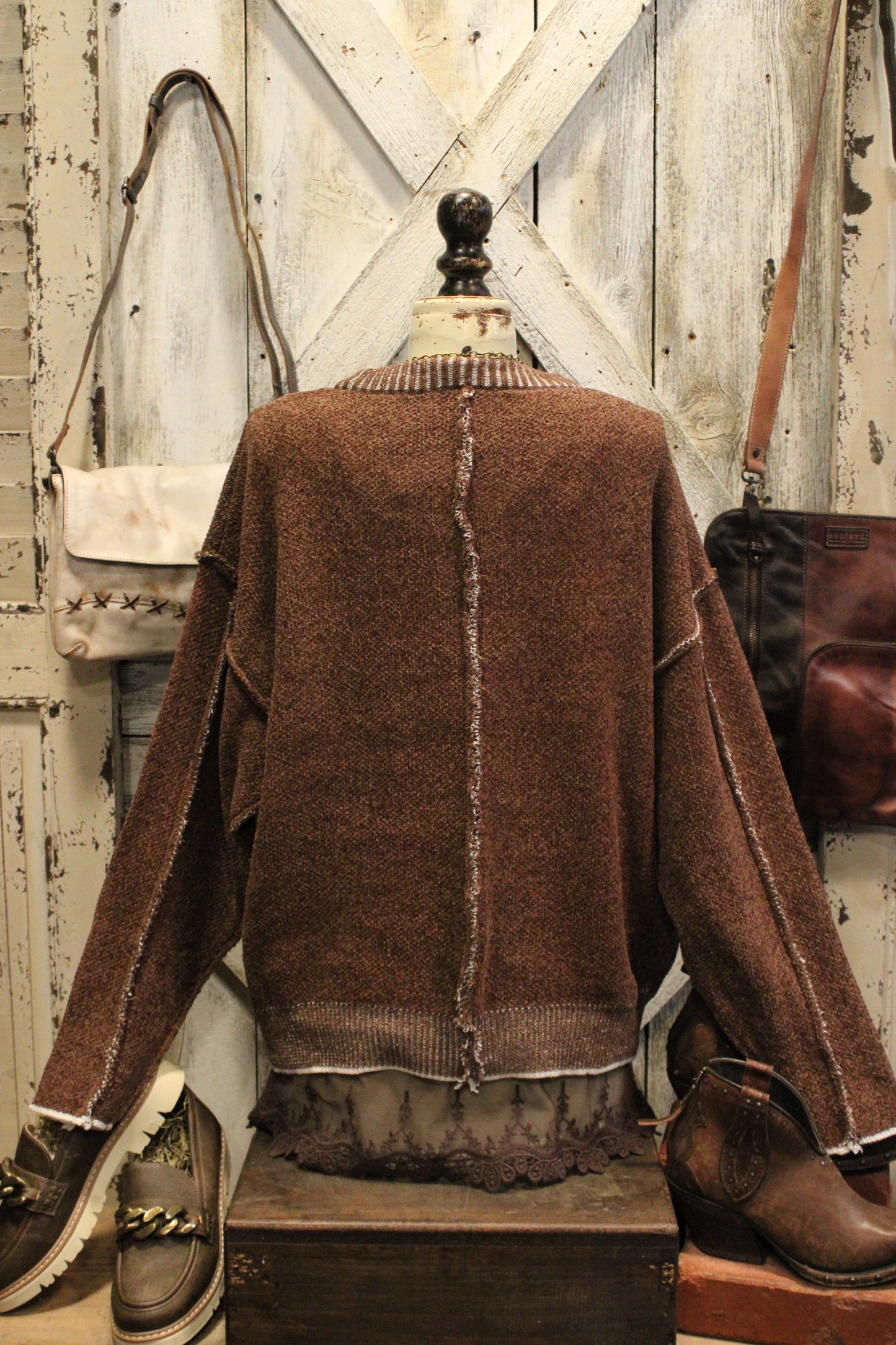 Woven Beauty Brown Sweater