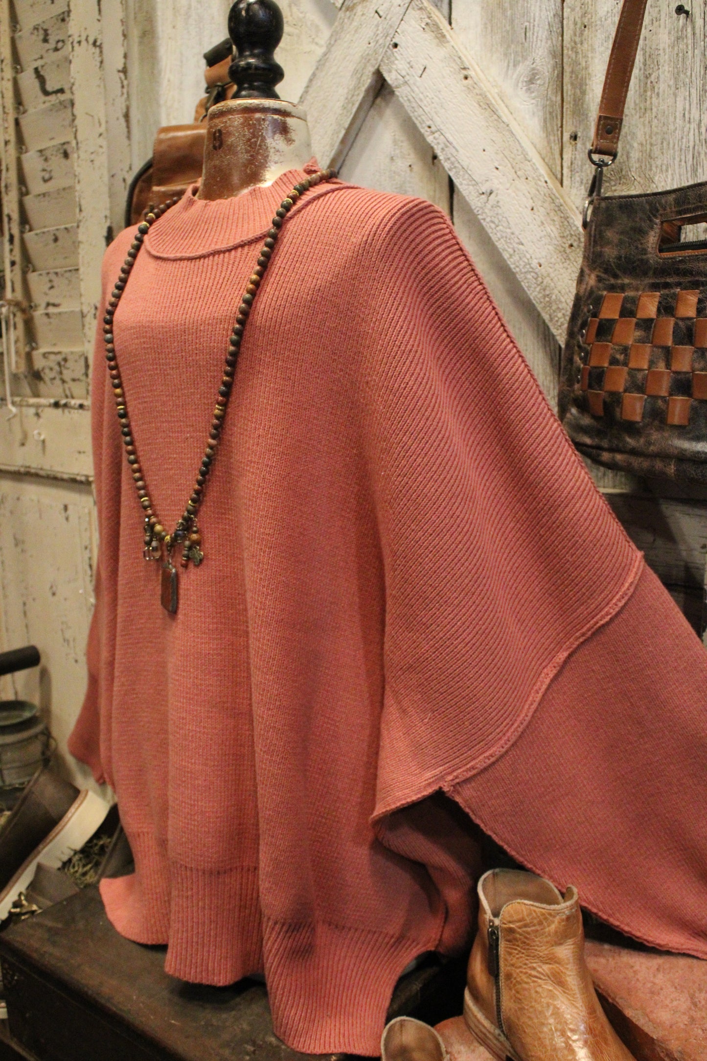Pop Of Winter Rose Sweater