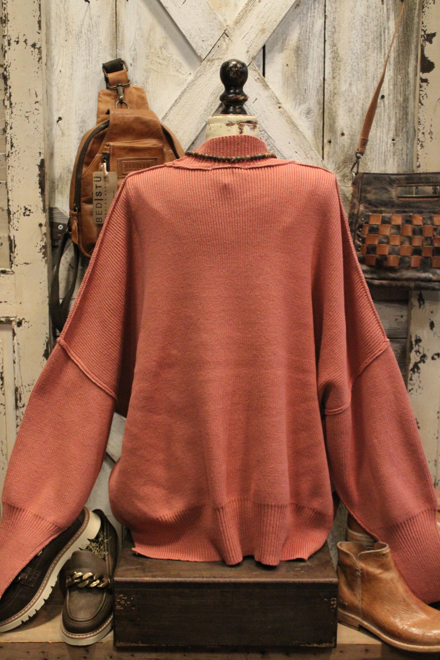 Pop Of Winter Rose Sweater