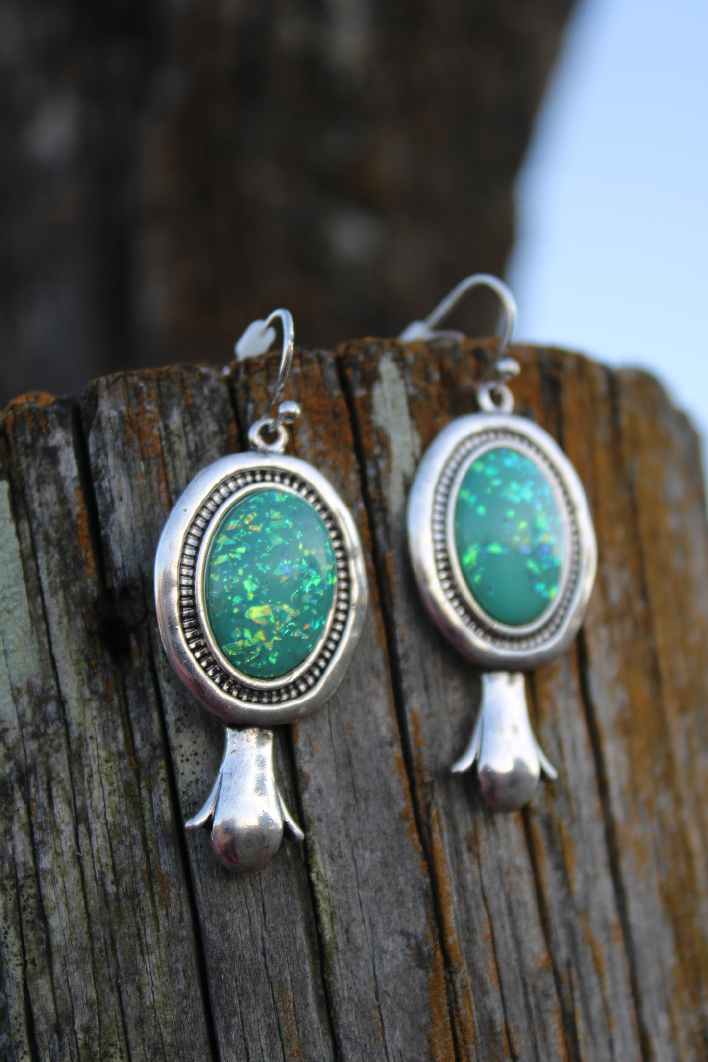 Squash Blossom Glitter Earrings