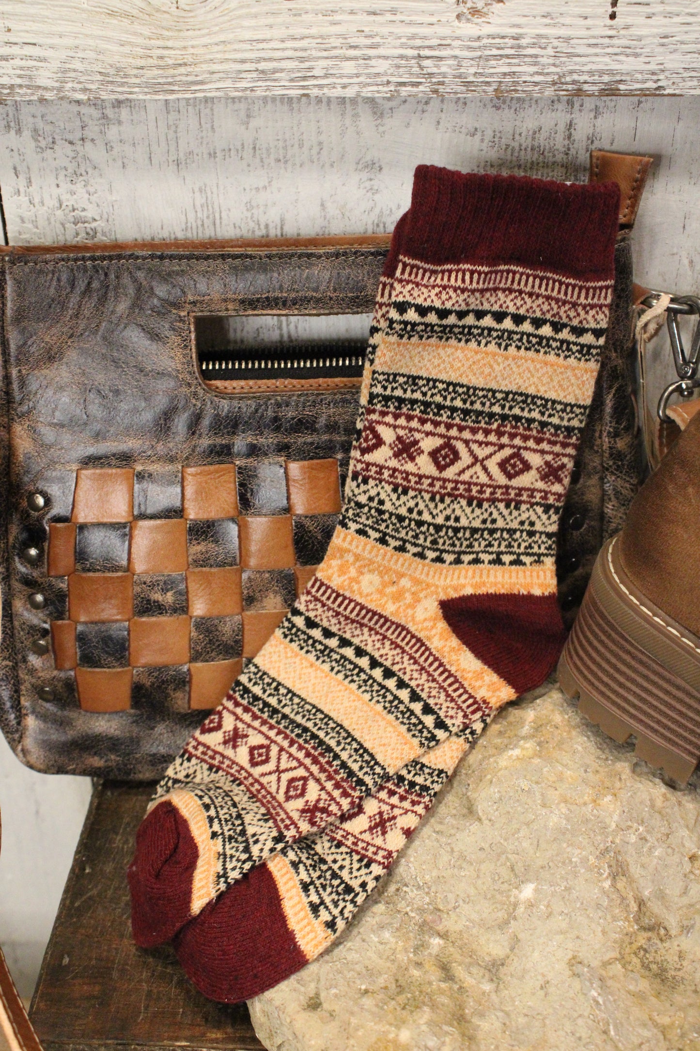 Cranberry Wine Socks