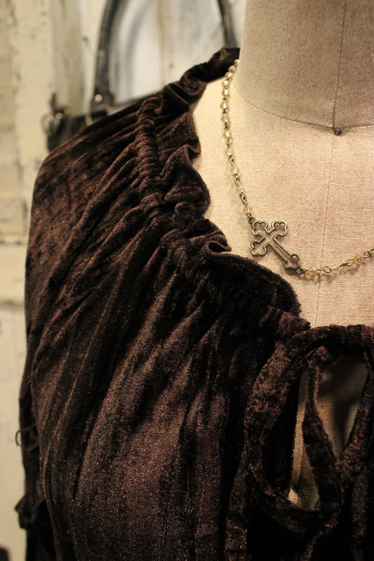 Dark Chocolate Crushed Velvet Dress