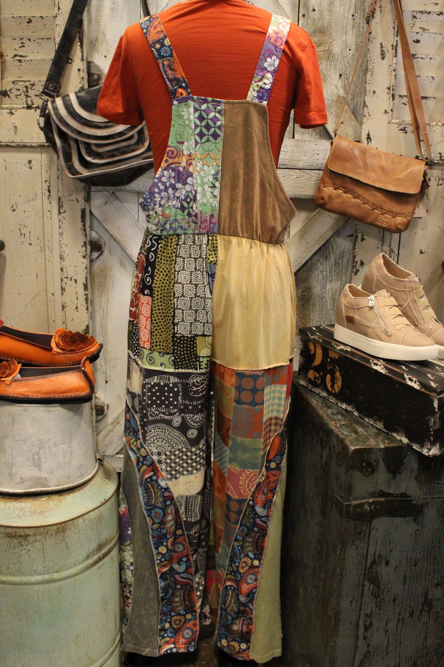 Boho Hippie Patchwork Overalls