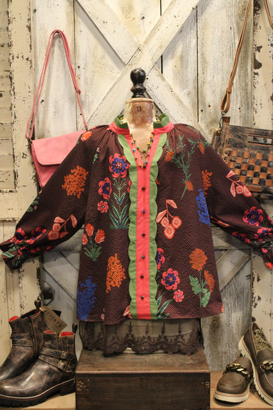Front Porch Florals Blouse