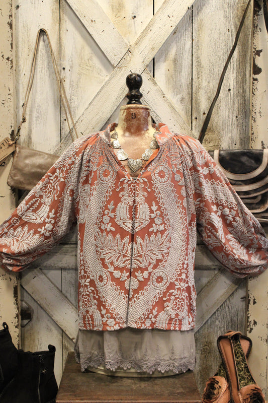 Dusty Rose Shimmer Blouse