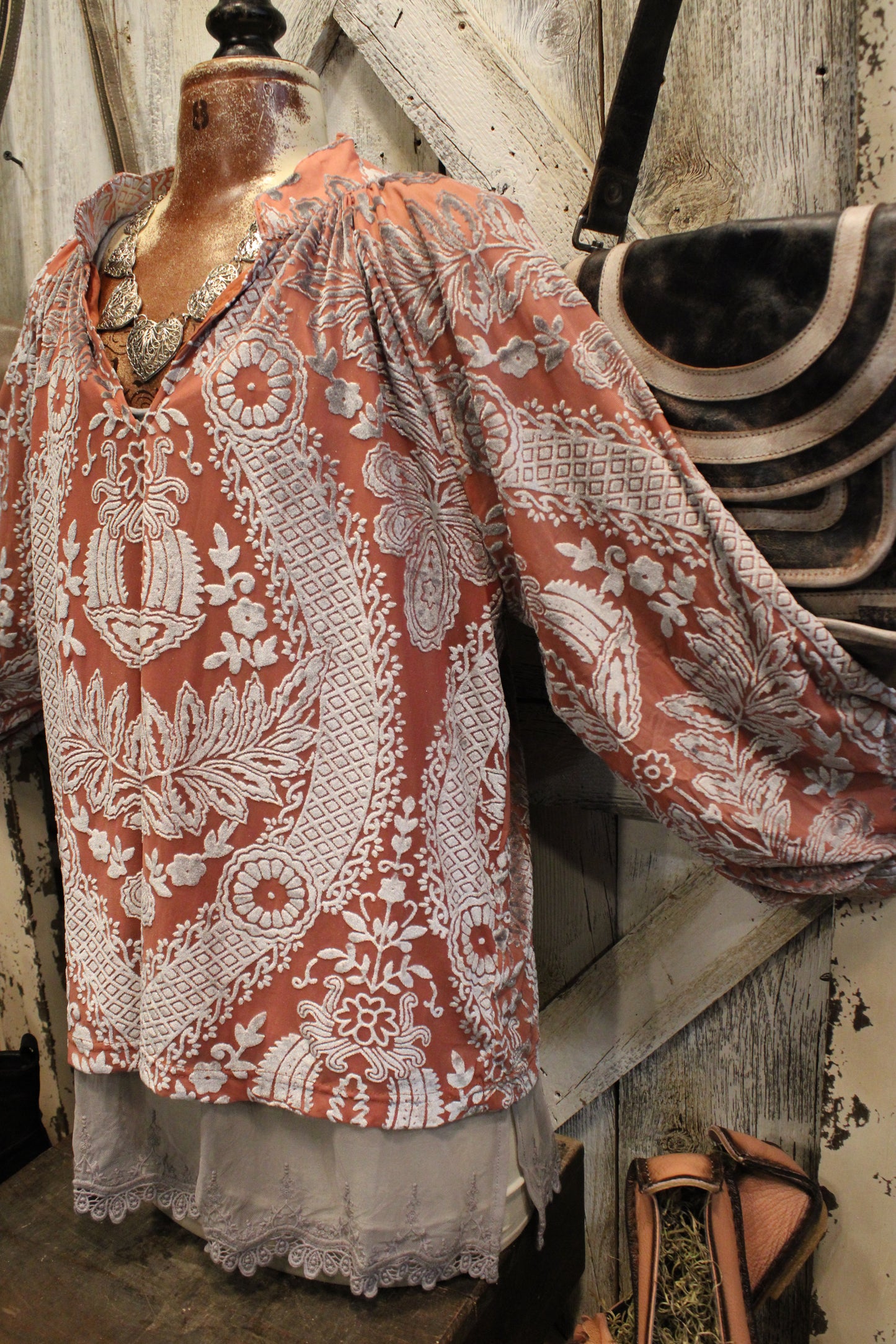 Dusty Rose Shimmer Blouse