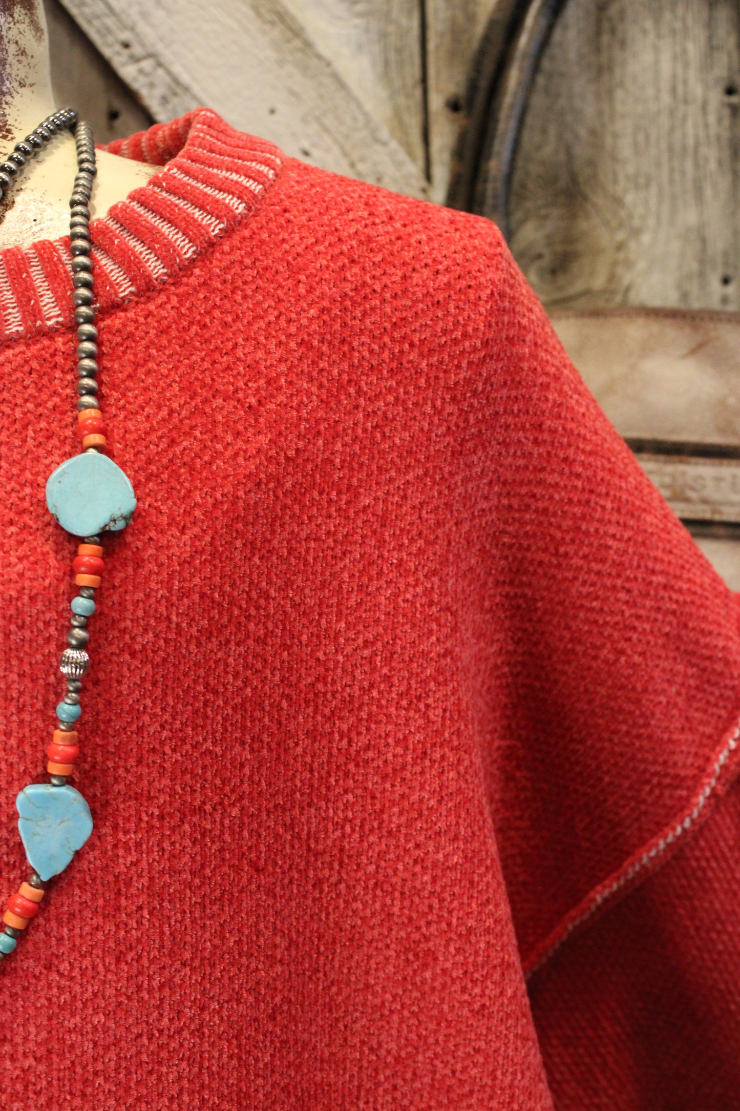 Woven Beauty Dark Red Sweater