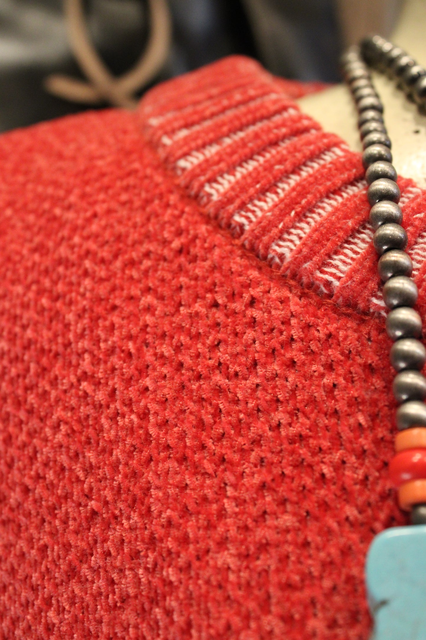 Woven Beauty Dark Red Sweater