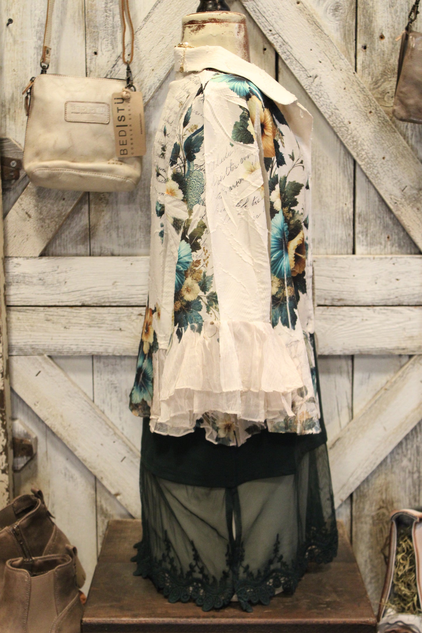Petals and Poetry Teal Hibiscus Jacket