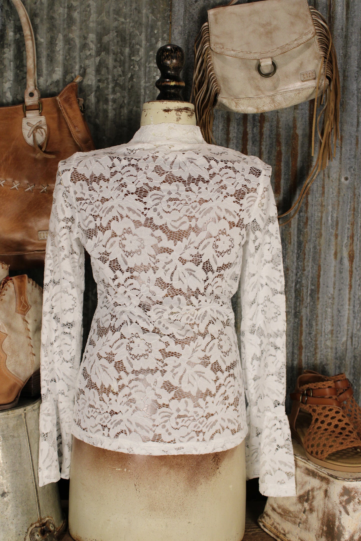 Windswept Willow White Lace Blouse