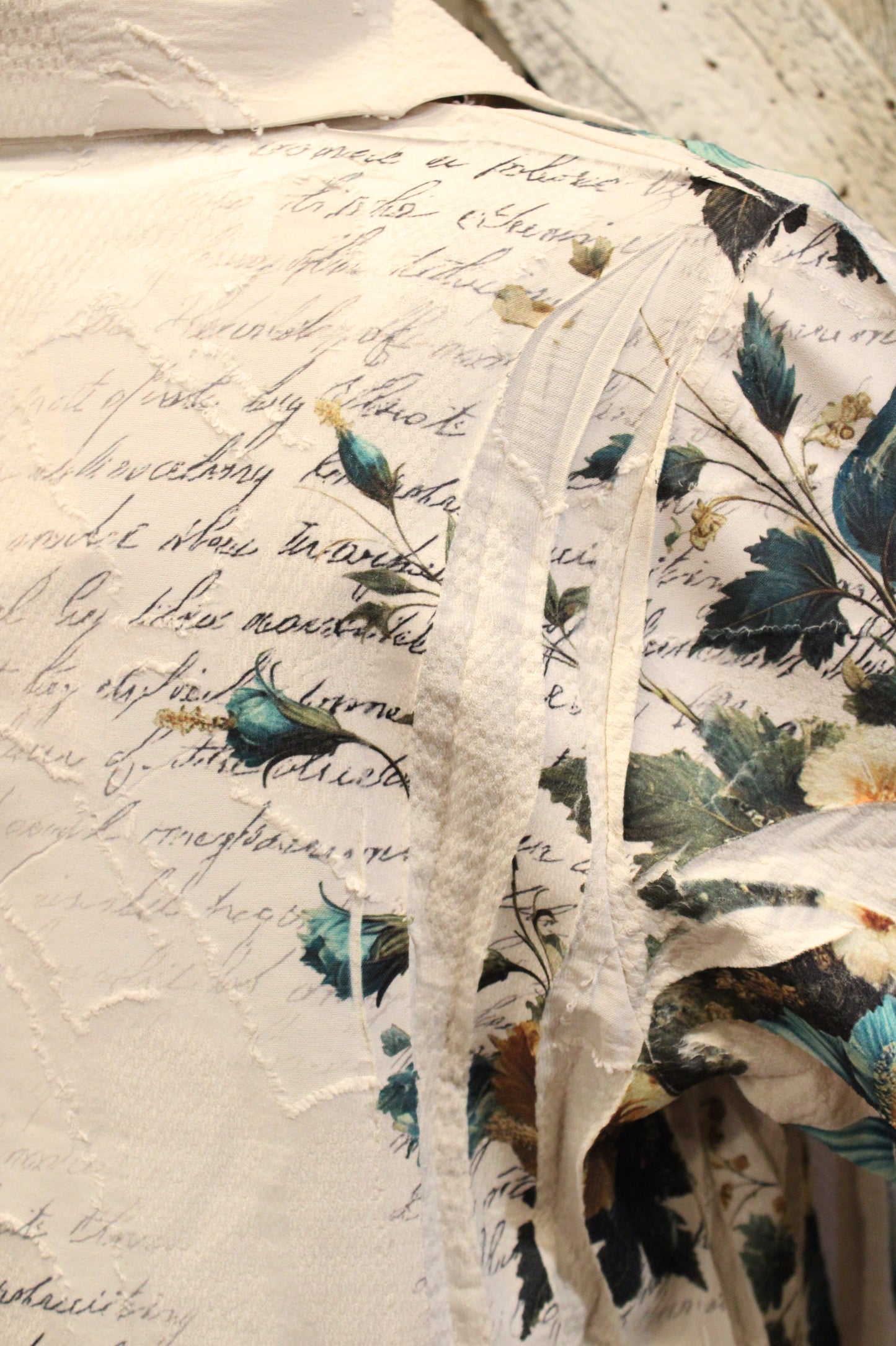 Petals and Poetry Teal Hibiscus Jacket