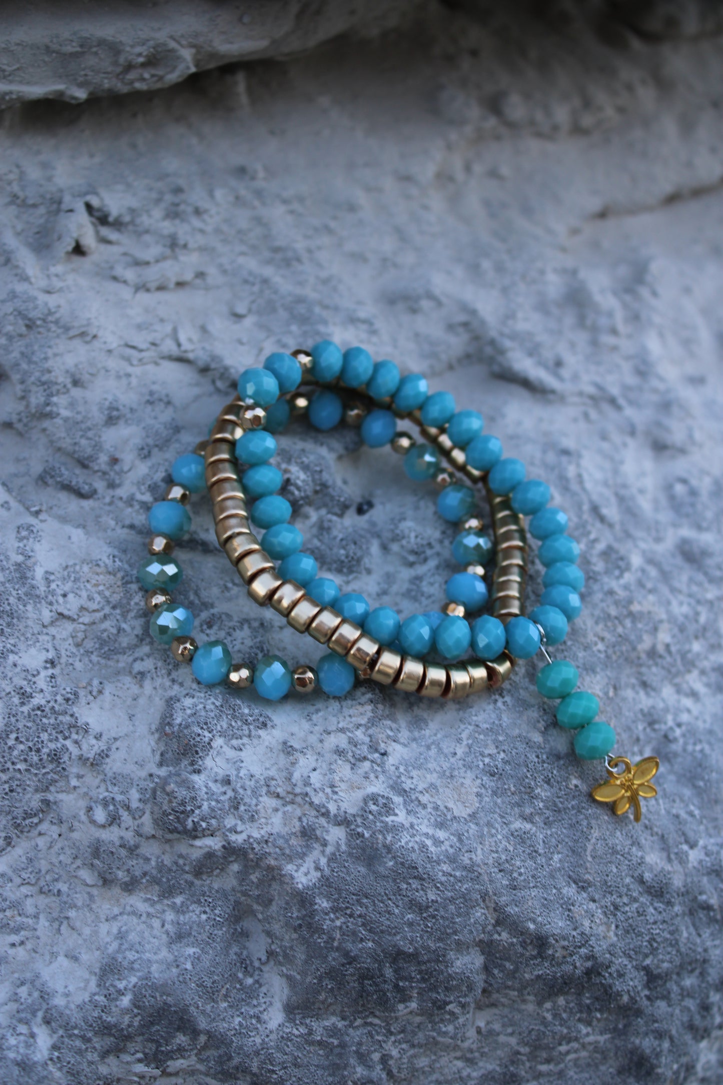 Dragonflies And Turquoise Bracelet