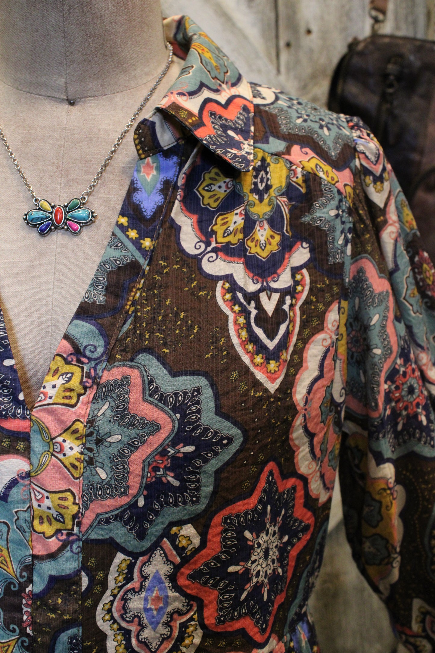 Kaleidoscope Cowgirl Brown Maxi Dress