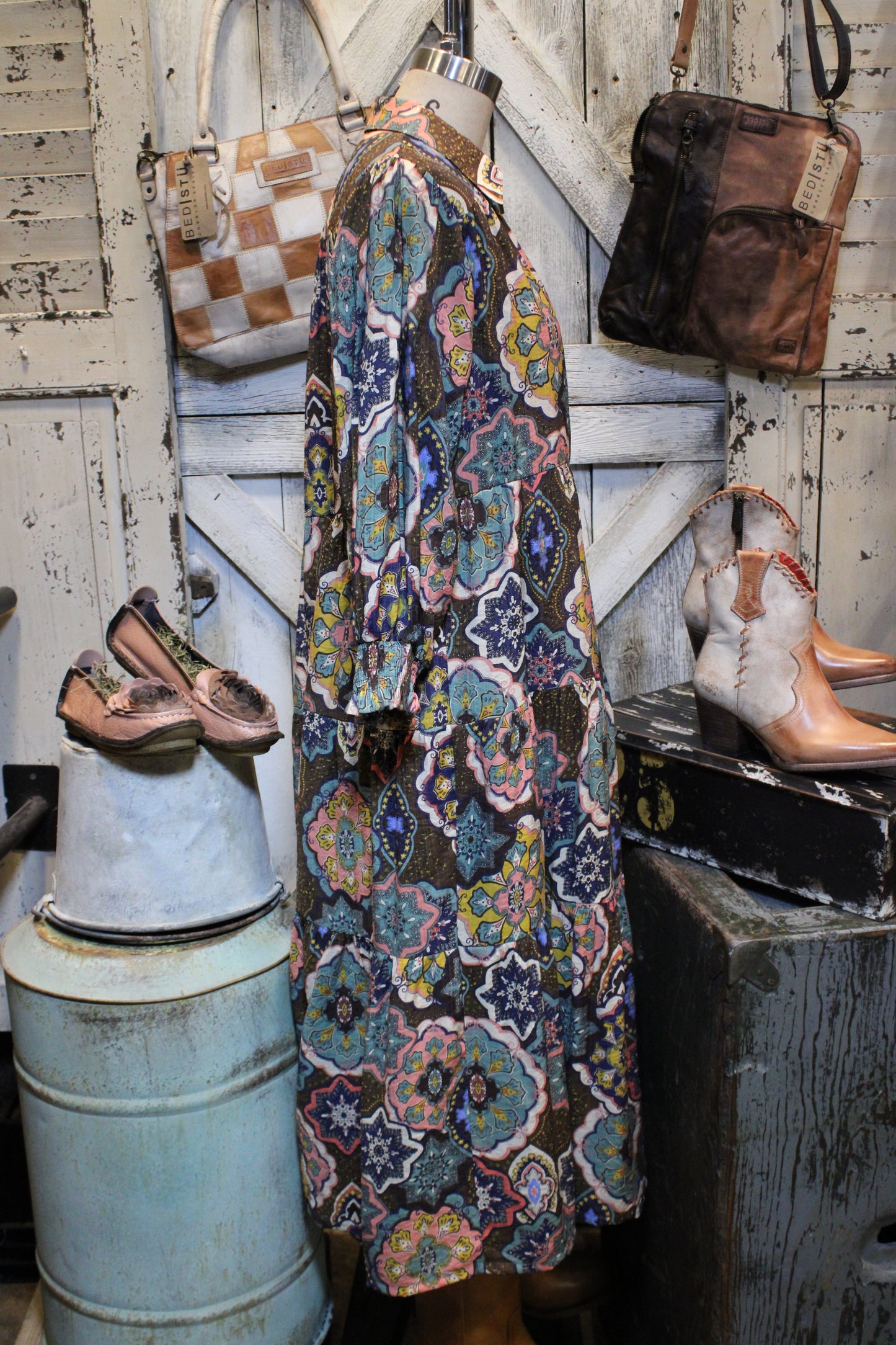 Kaleidoscope Cowgirl Brown Maxi Dress