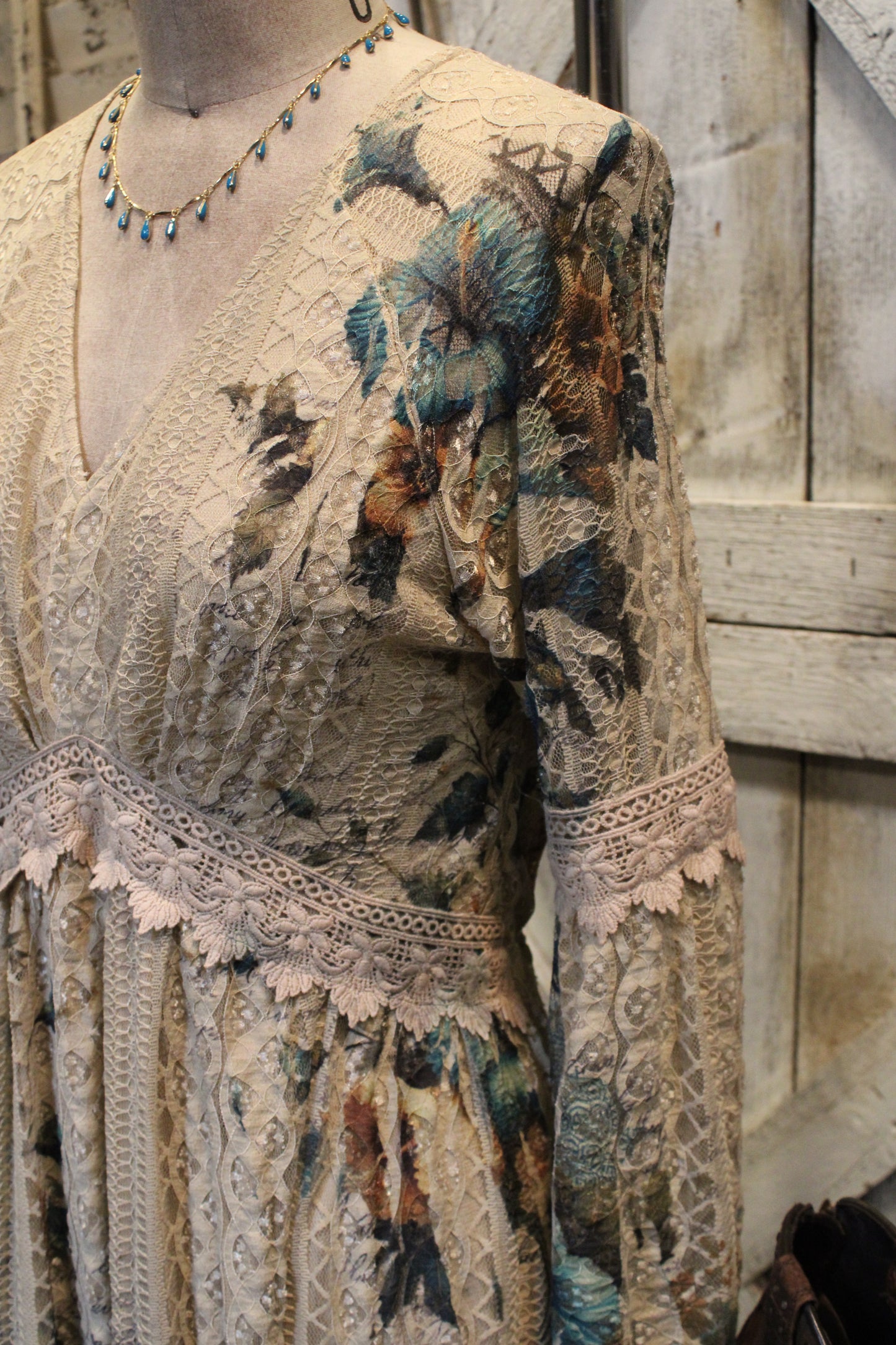 Lead Singer Teal Hibiscus Maxi Dress