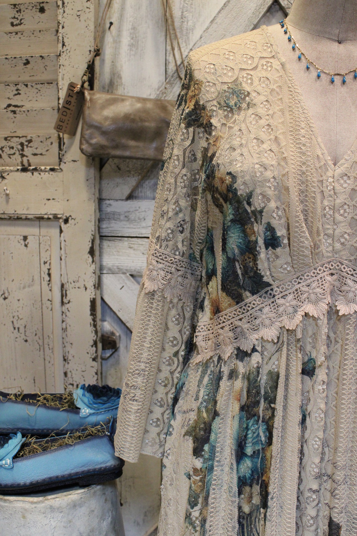 Lead Singer Teal Hibiscus Maxi Dress