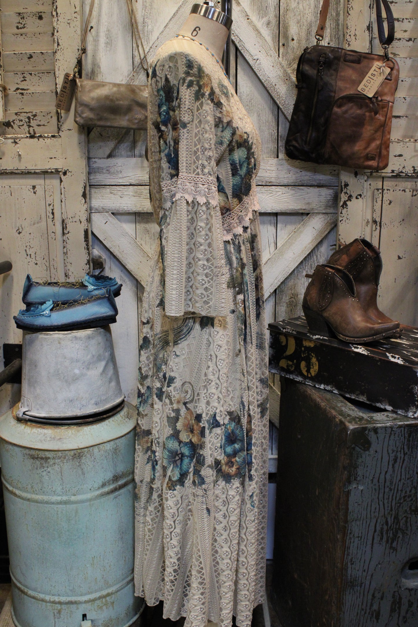 Lead Singer Teal Hibiscus Maxi Dress