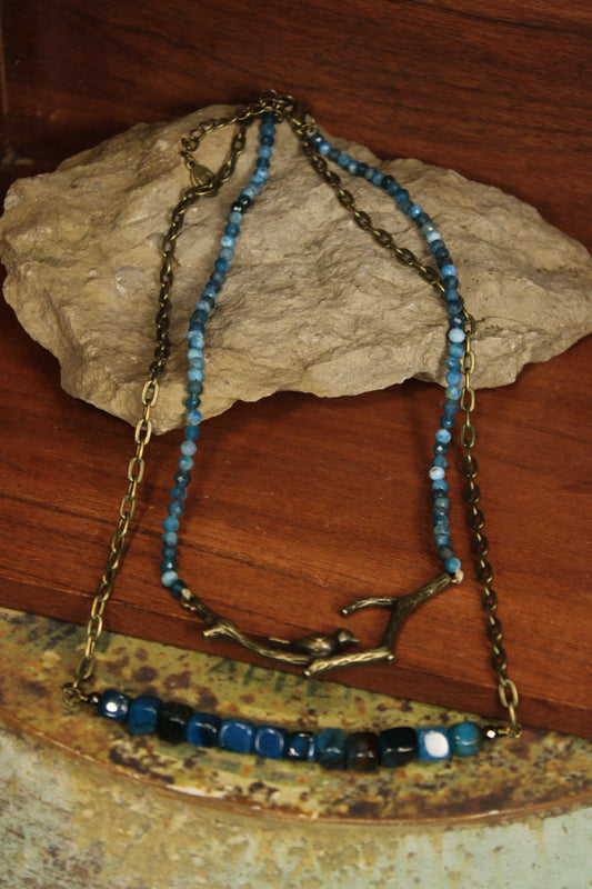 Braelyn Blue Fire Agate Necklace