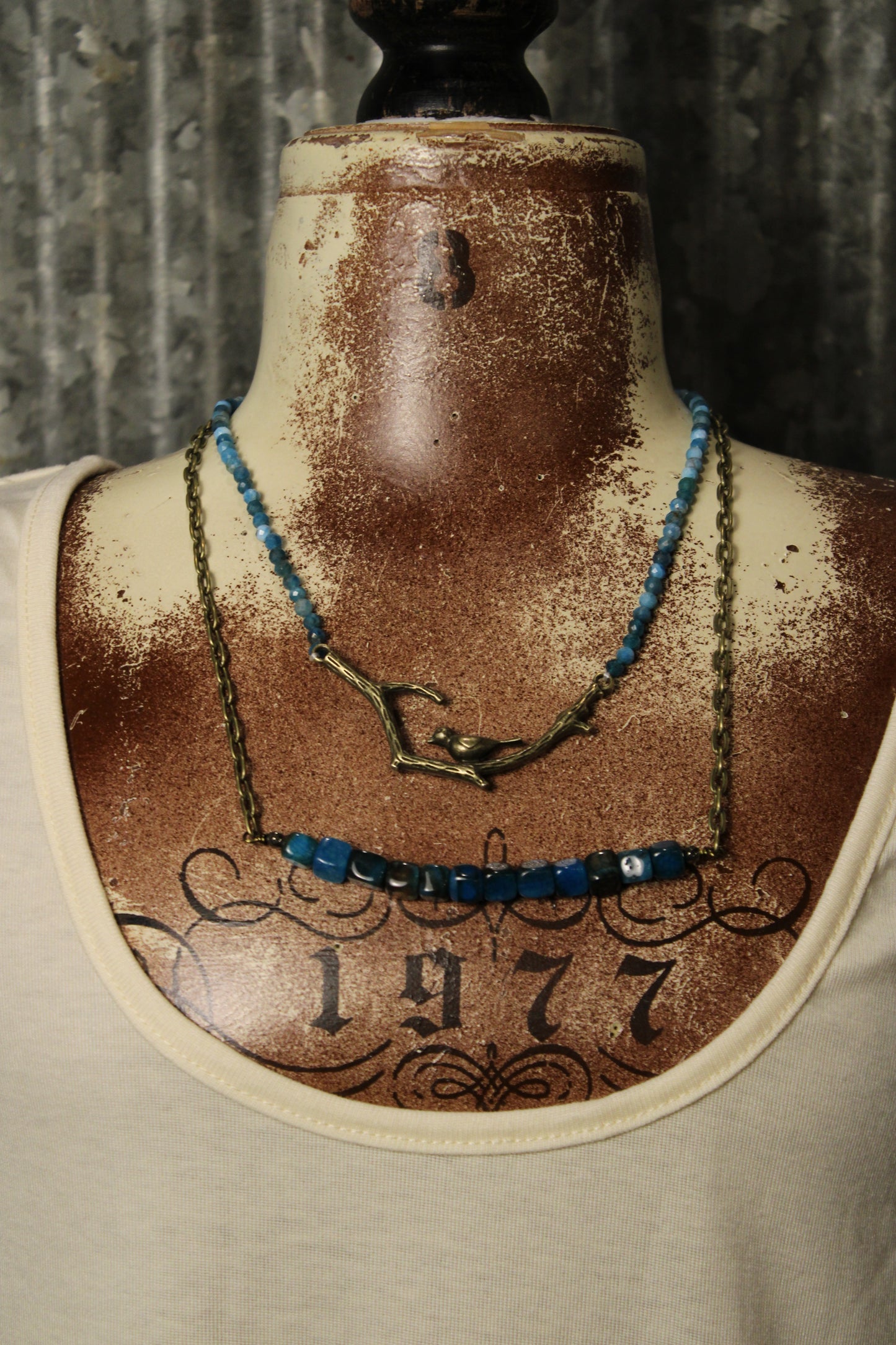 Braelyn Blue Fire Agate Necklace