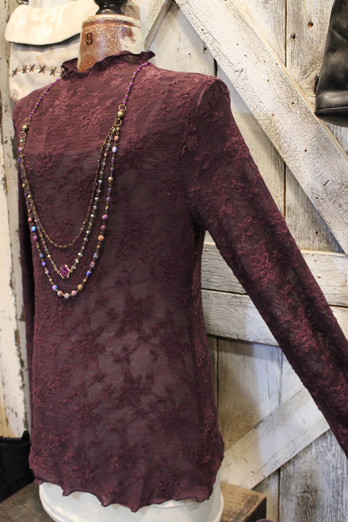 Plum Kiss Mesh Top