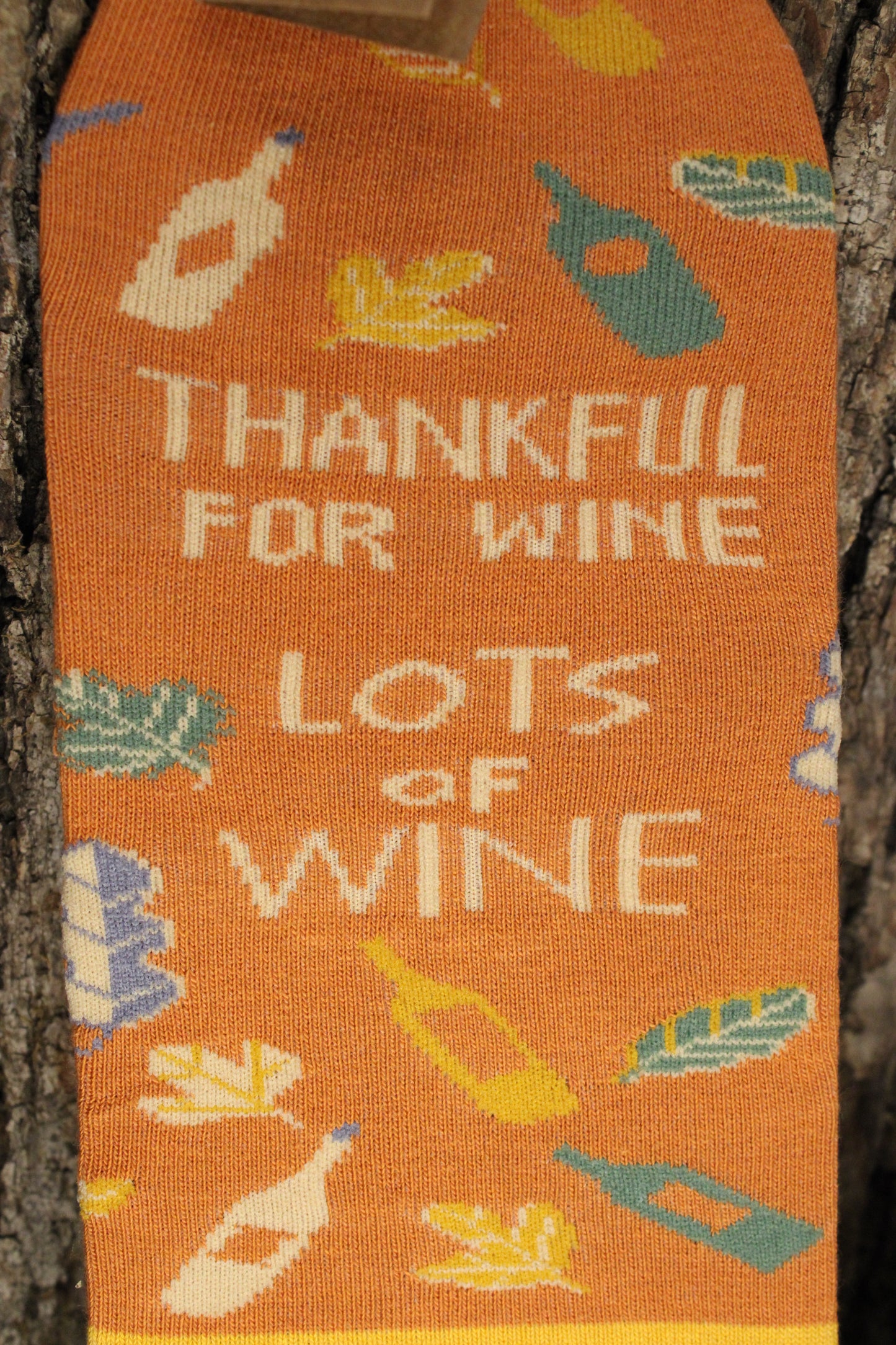 Thankful For Wine Wine Sock