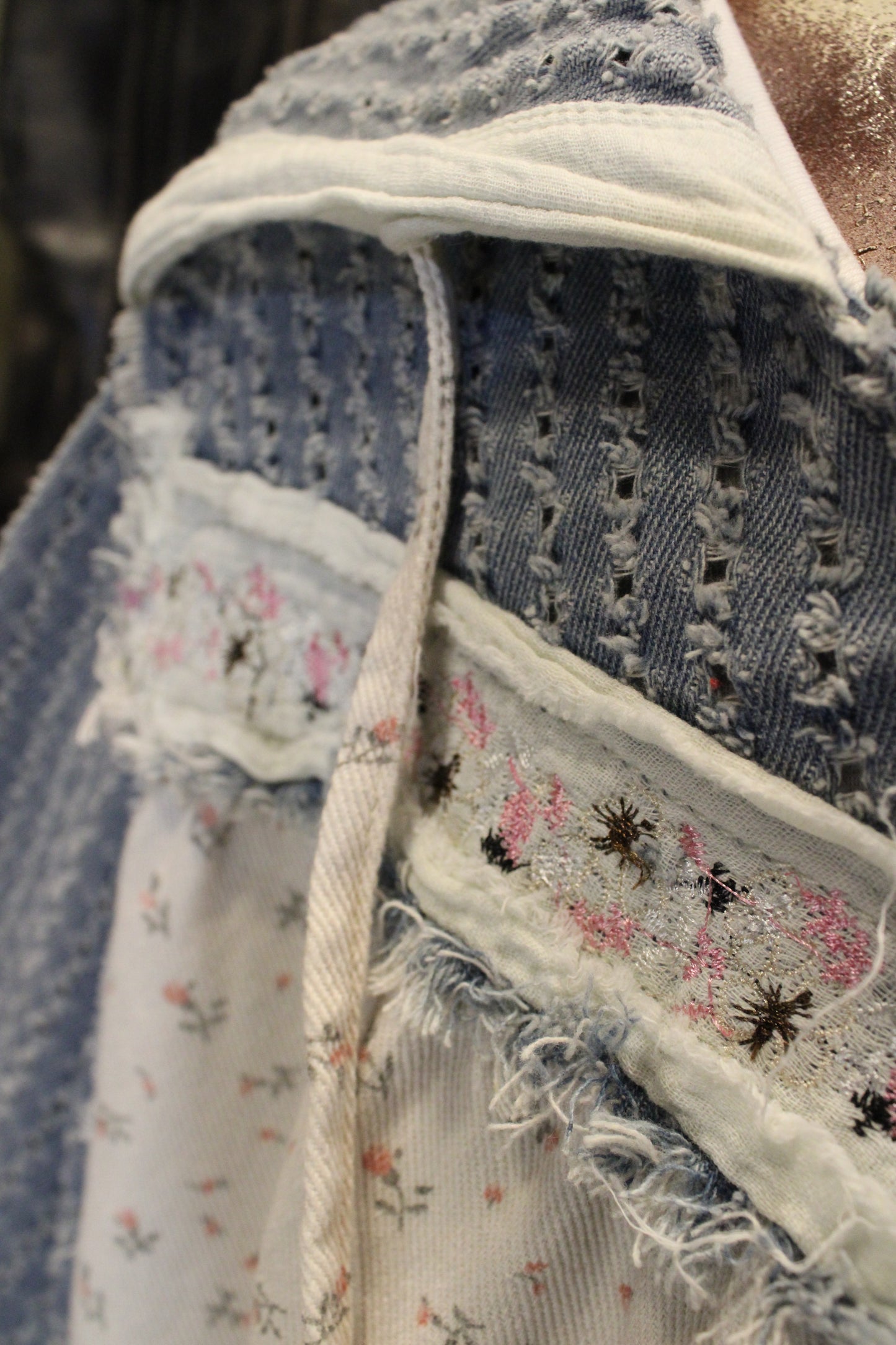 Sweet in Denim and Floral Sweatshirt