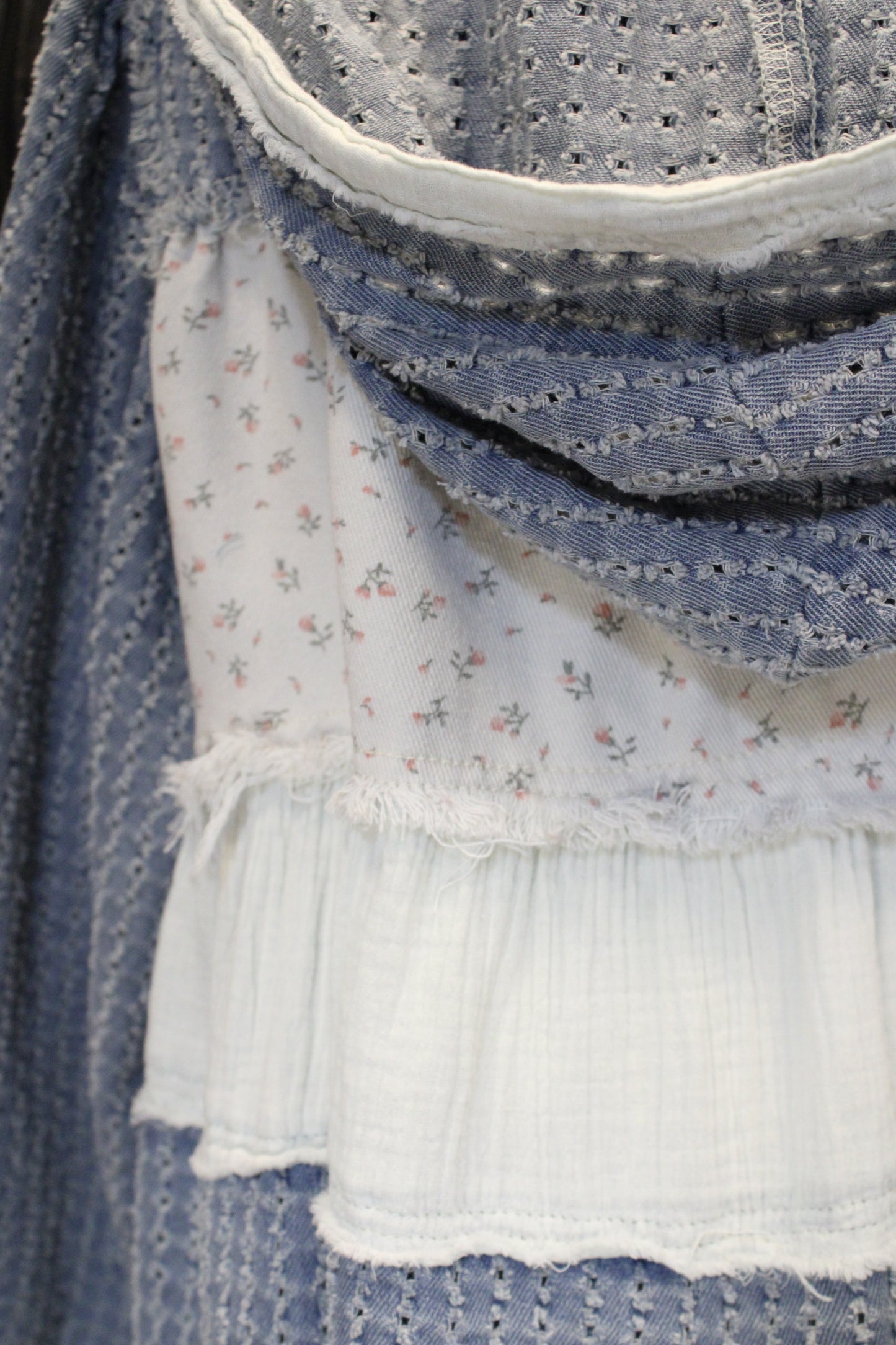 Sweet in Denim and Floral Sweatshirt