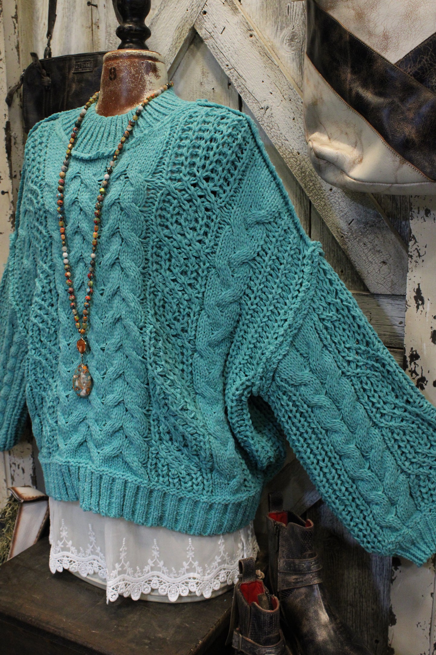Teal Trails Sweater
