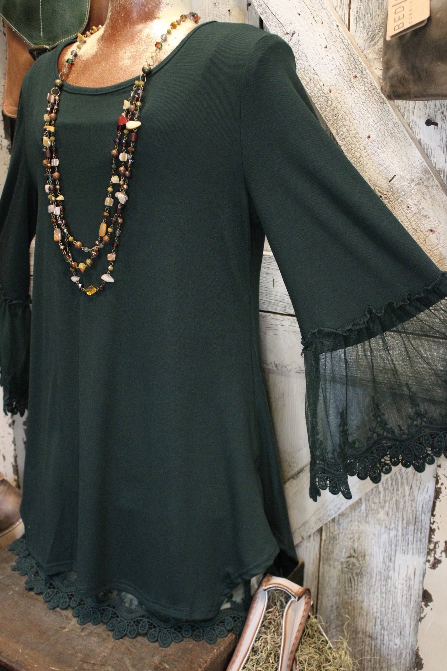 Broom Tail Hunter Green Blouse