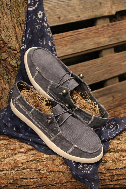 Women's denim canvas loafers
