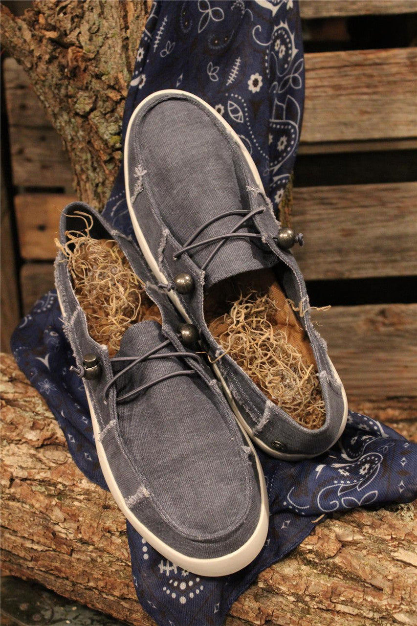 Women's denim canvas loafers