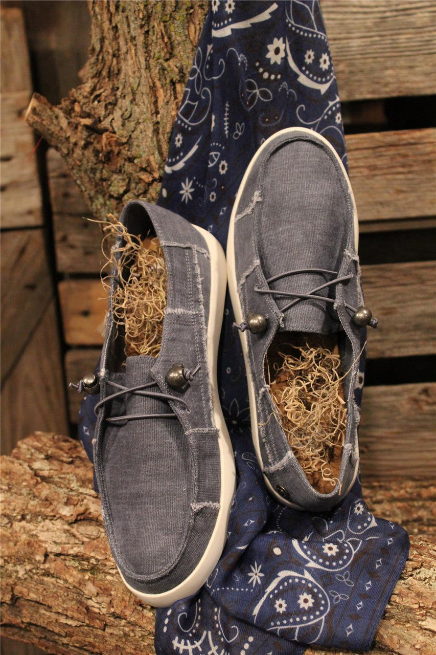 Women's denim canvas loafers