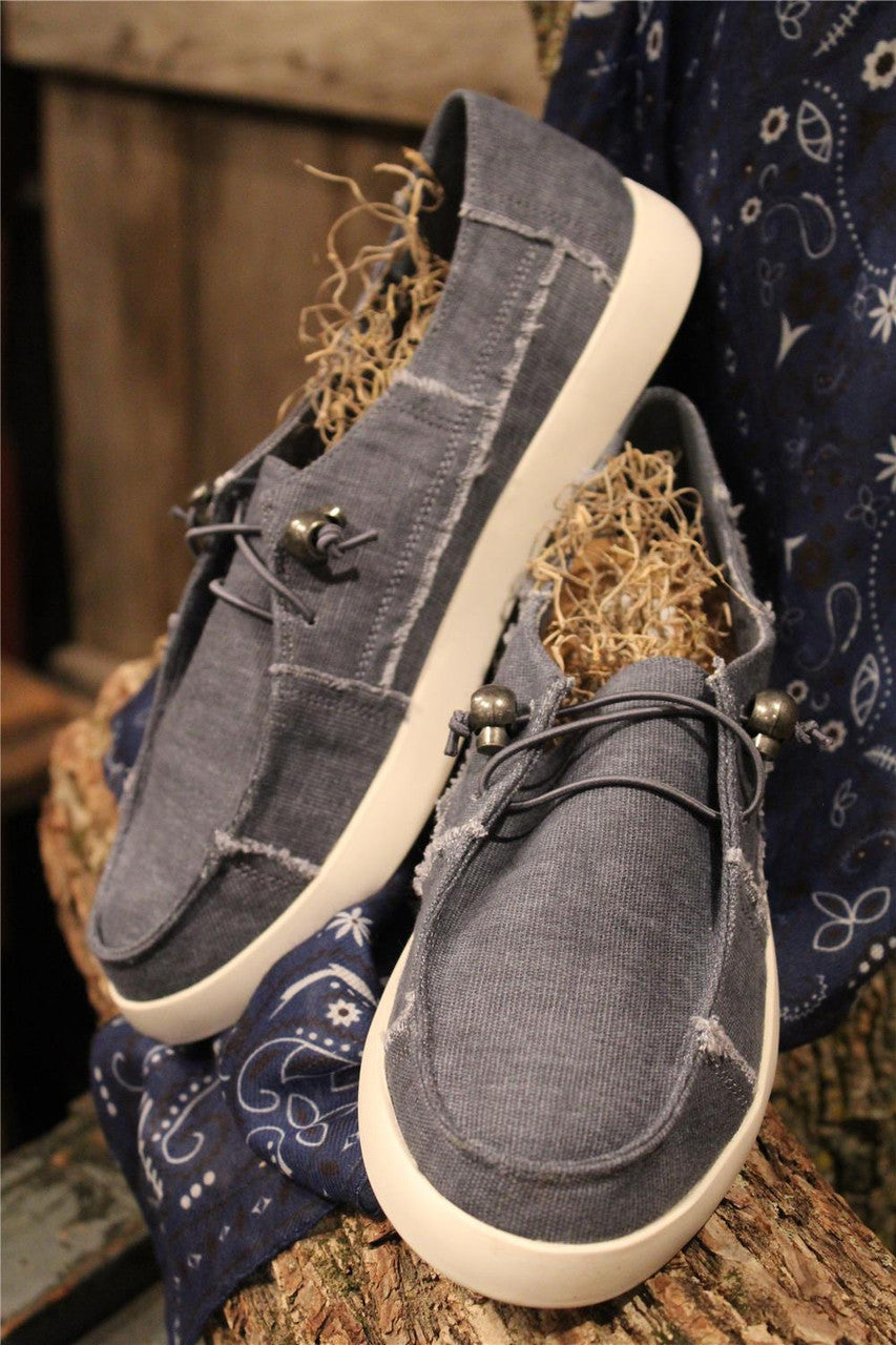 Women's denim canvas loafers