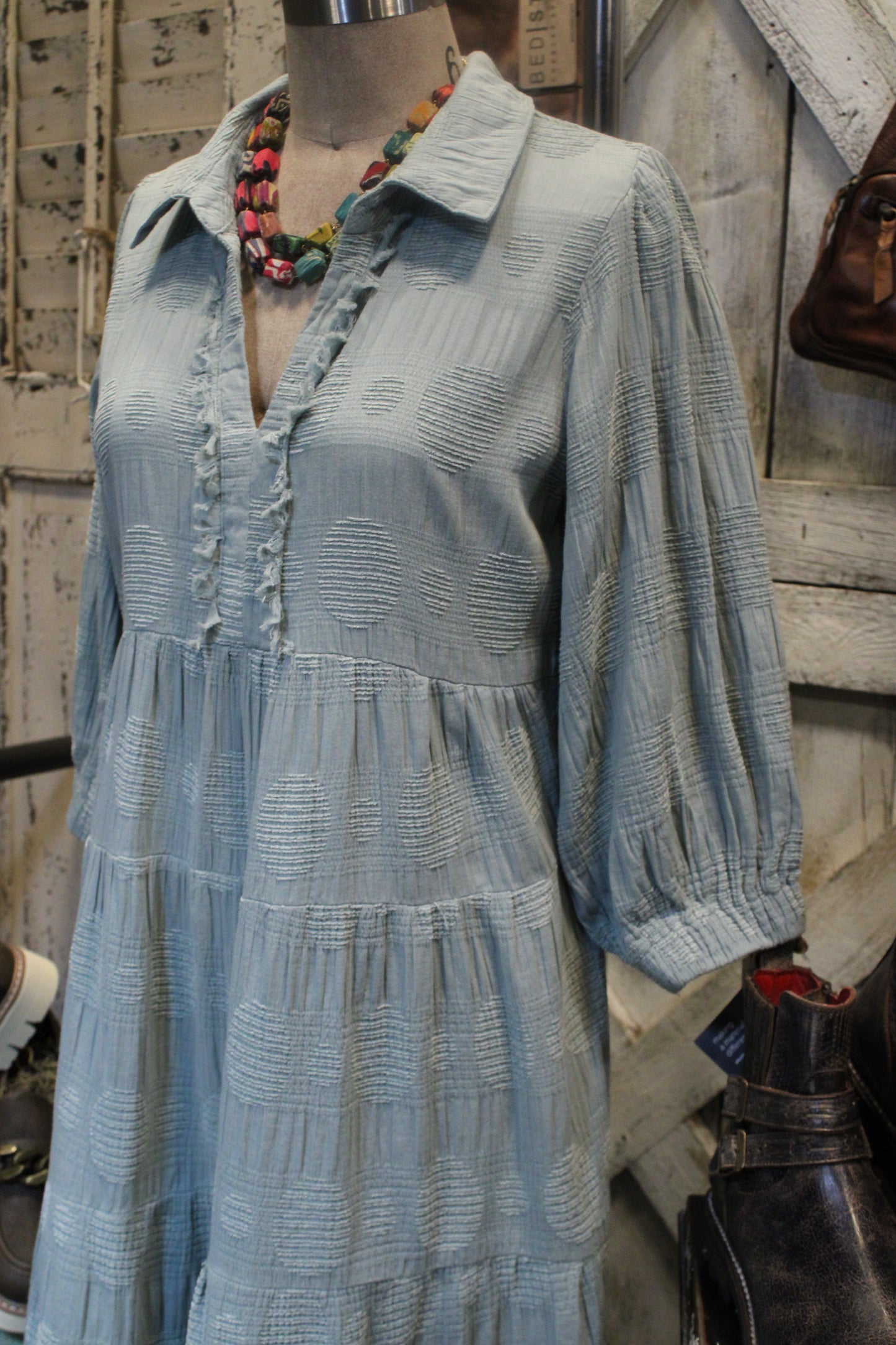 Dot to Dot Dusty Mint Dress