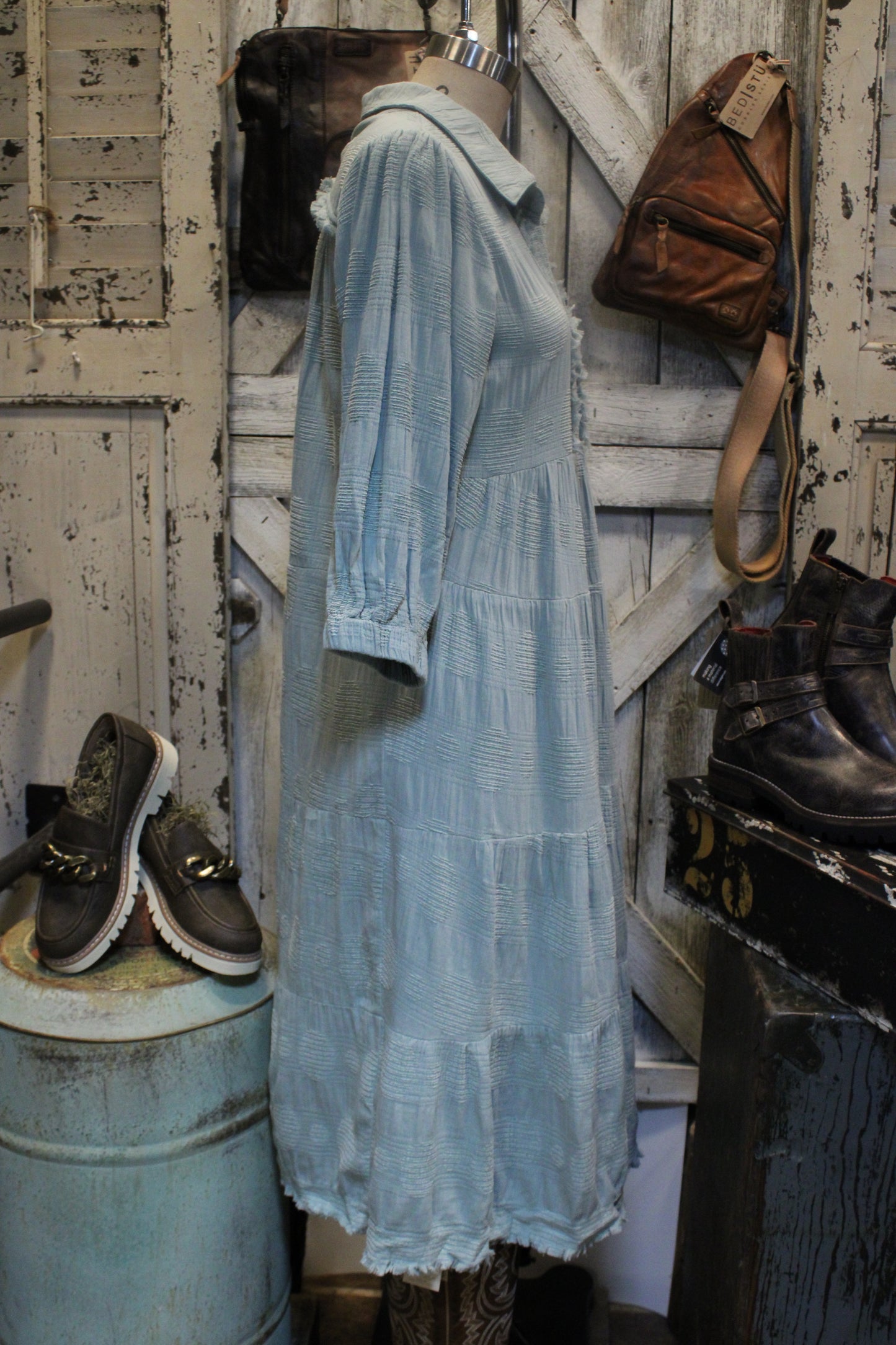Dot to Dot Dusty Mint Dress