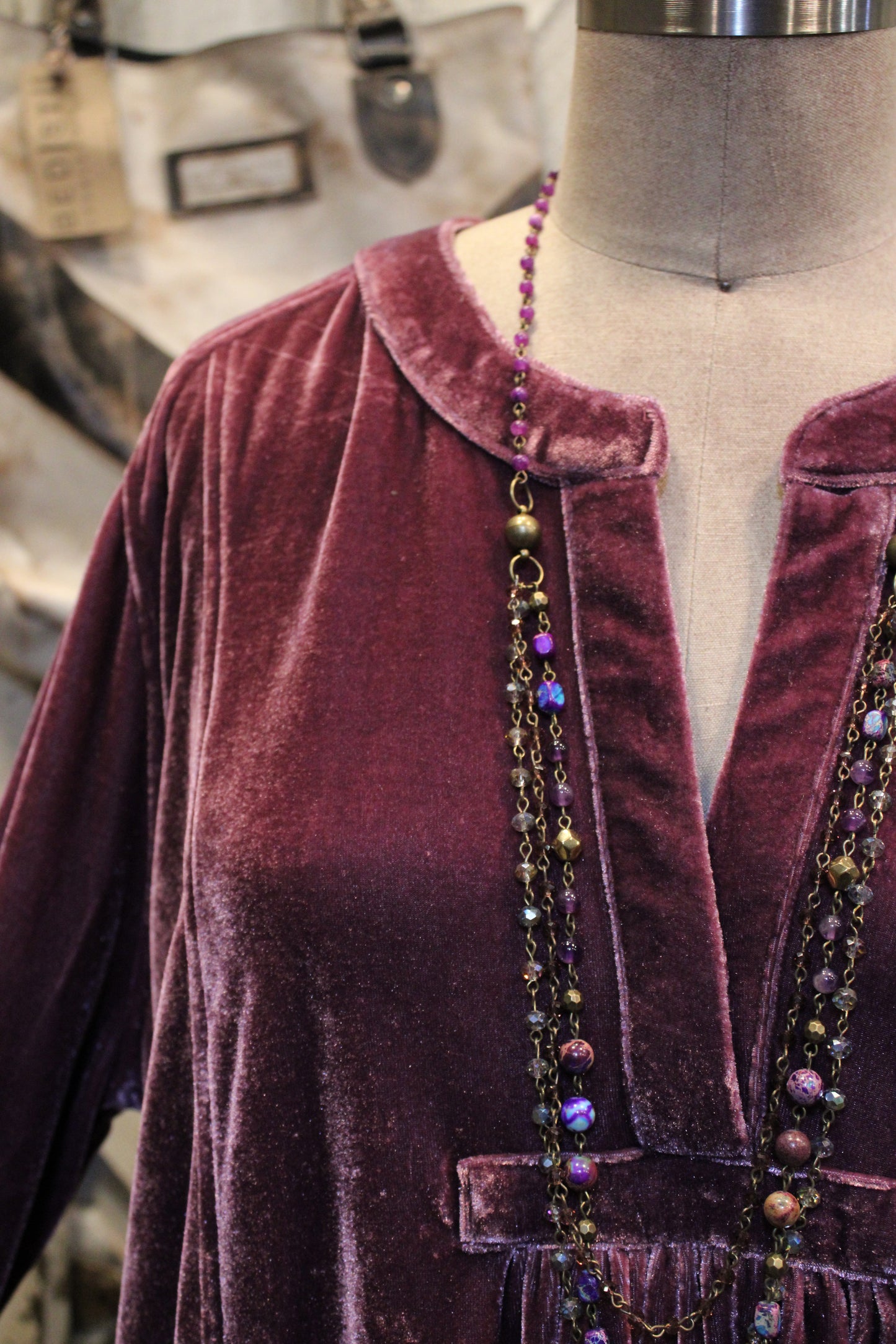 Dusty Lilac Velvet Tunic Dress
