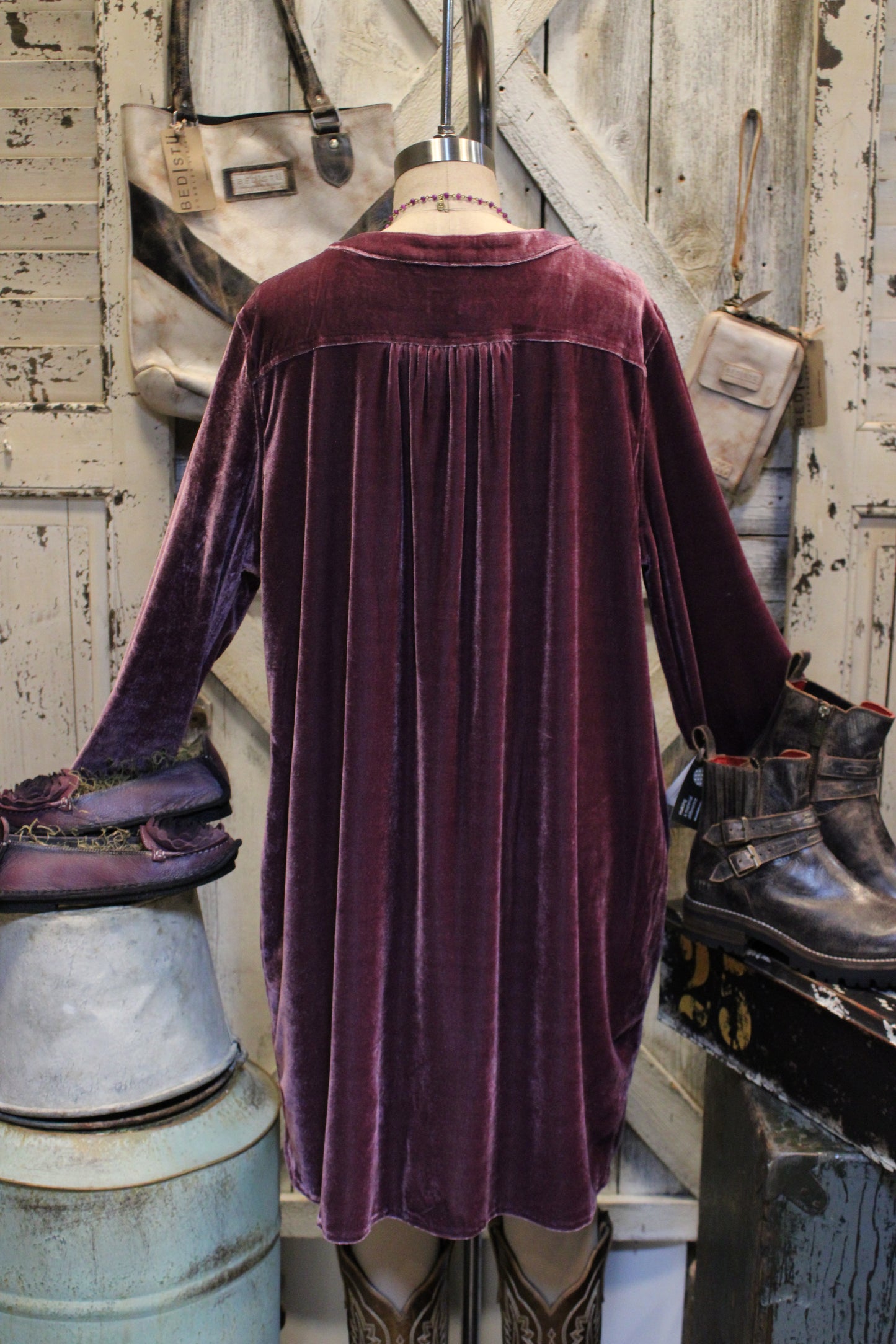 Dusty Lilac Velvet Tunic Dress