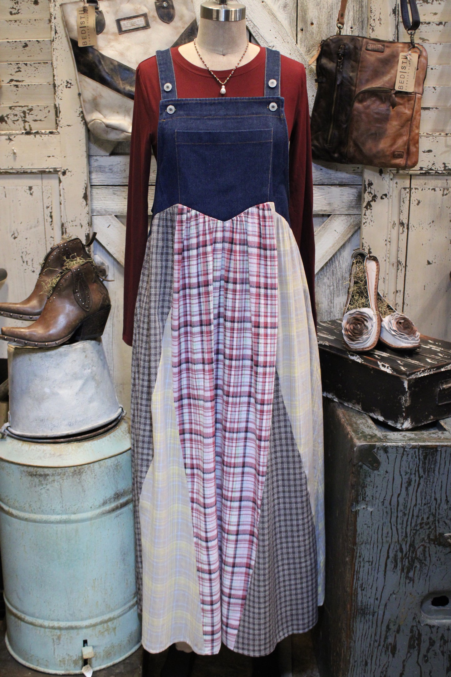 Prairie Patch Overalls Dress