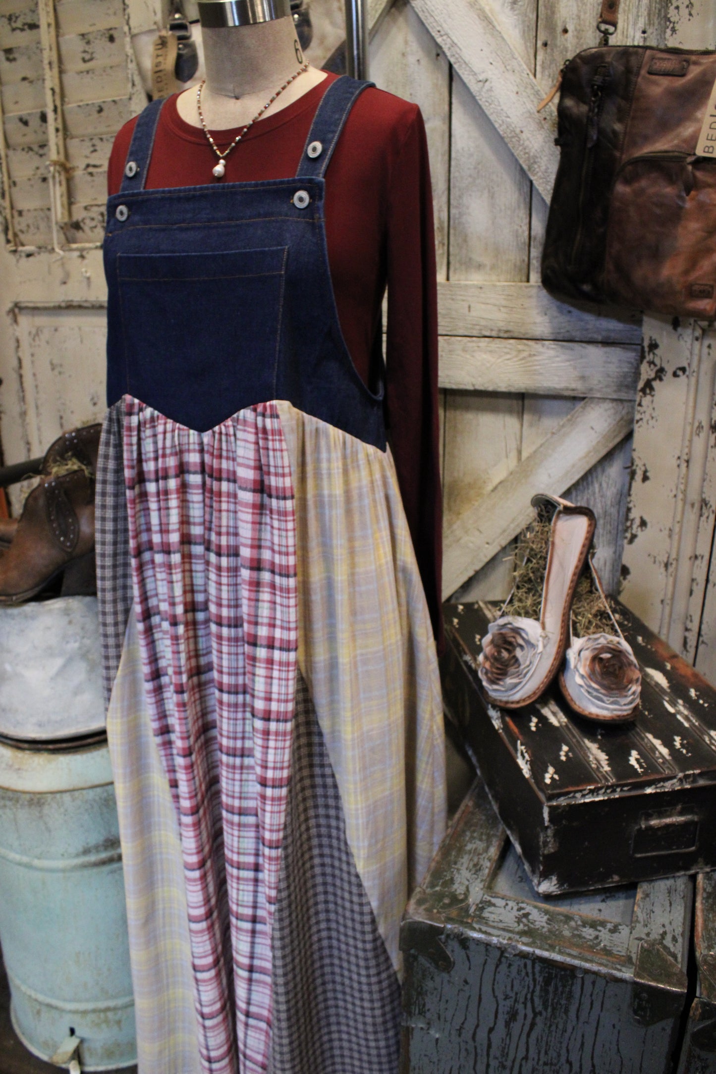 Prairie Patch Overalls Dress